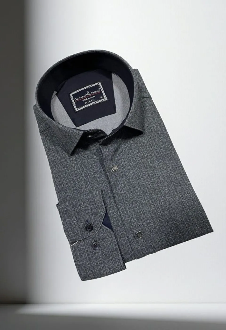 Slim Fit Uzun Kol Desenli Erkek Gömlek 3GMK314103007