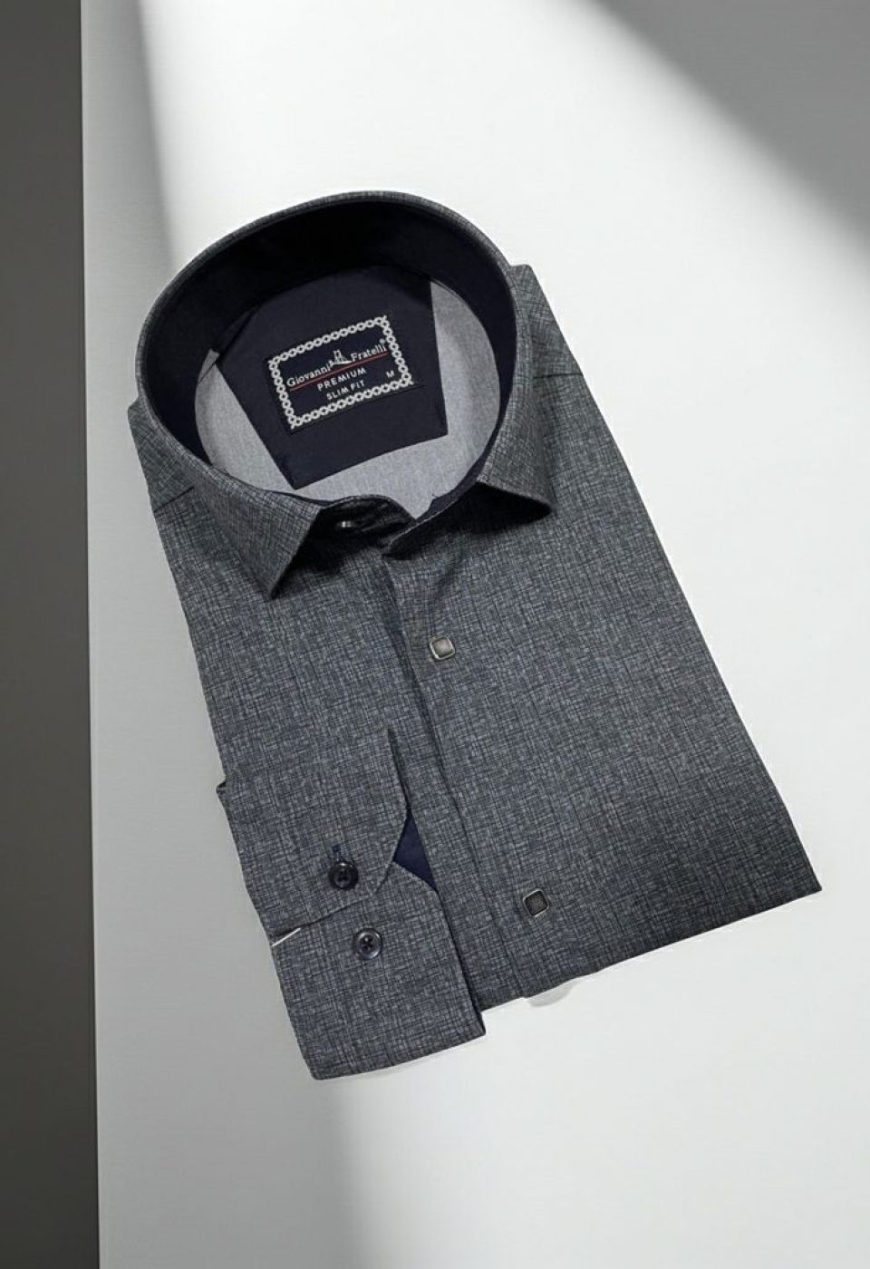 Slim Fit Uzun Kol Desenli Erkek Gömlek 3GMK314103007