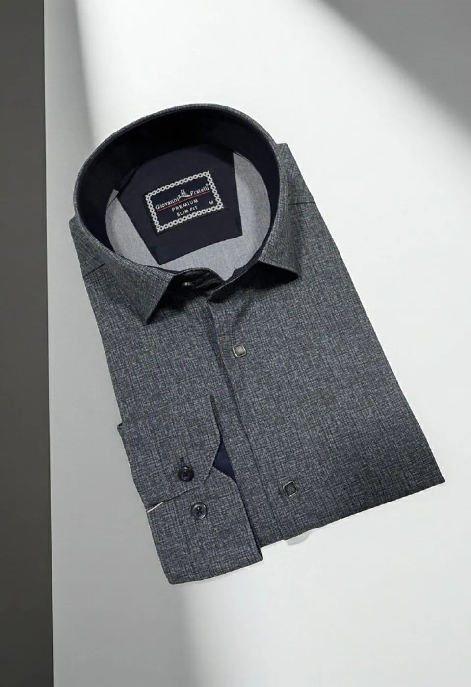 Slim Fit Uzun Kol Desenli Erkek Gömlek 3GMK314103007