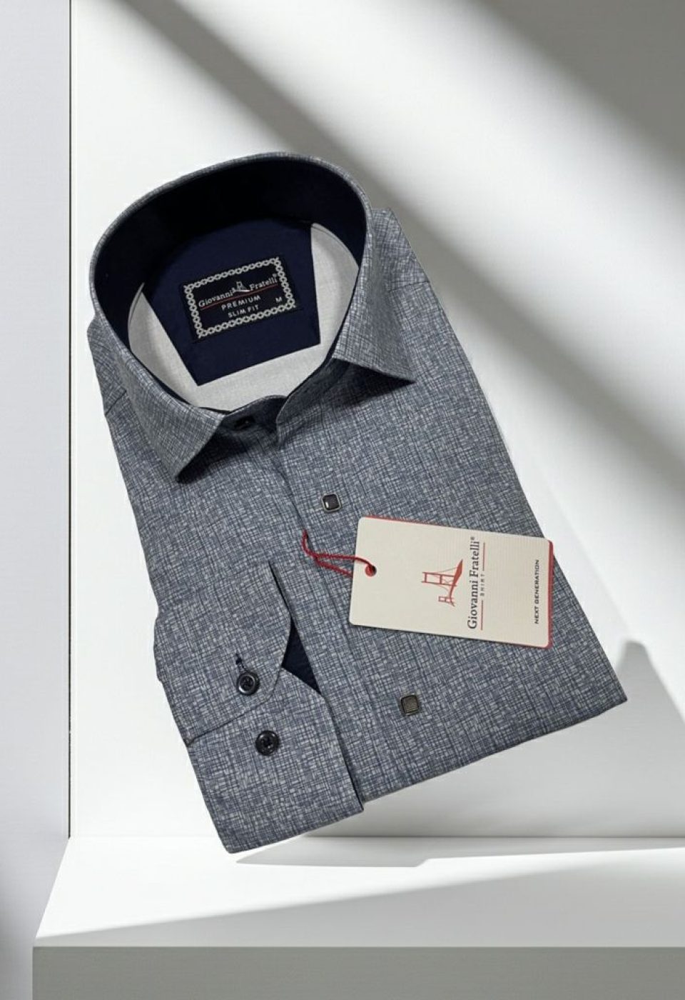 Slim Fit Uzun Kol Desenli Erkek Gömlek 3GMK314103010