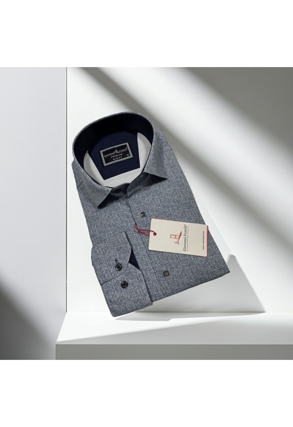 Slim Fit Uzun Kol Desenli Erkek Gömlek 3GMK314103010 - Giovanni Fratelli