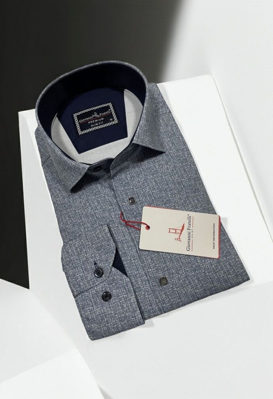 Slim Fit Uzun Kol Desenli Erkek Gömlek 3GMK314103010