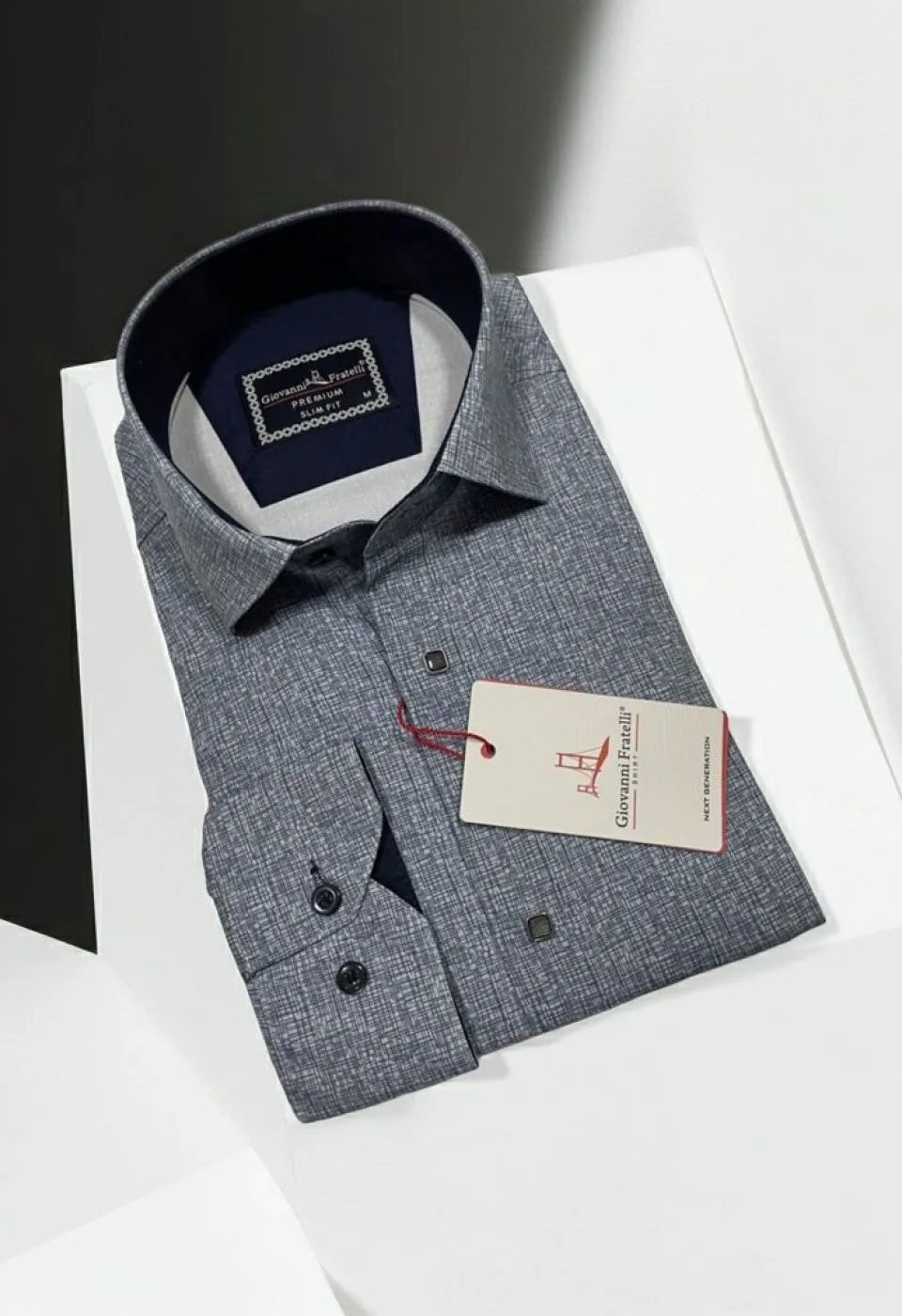 Slim Fit Uzun Kol Desenli Erkek Gömlek 3GMK314103010