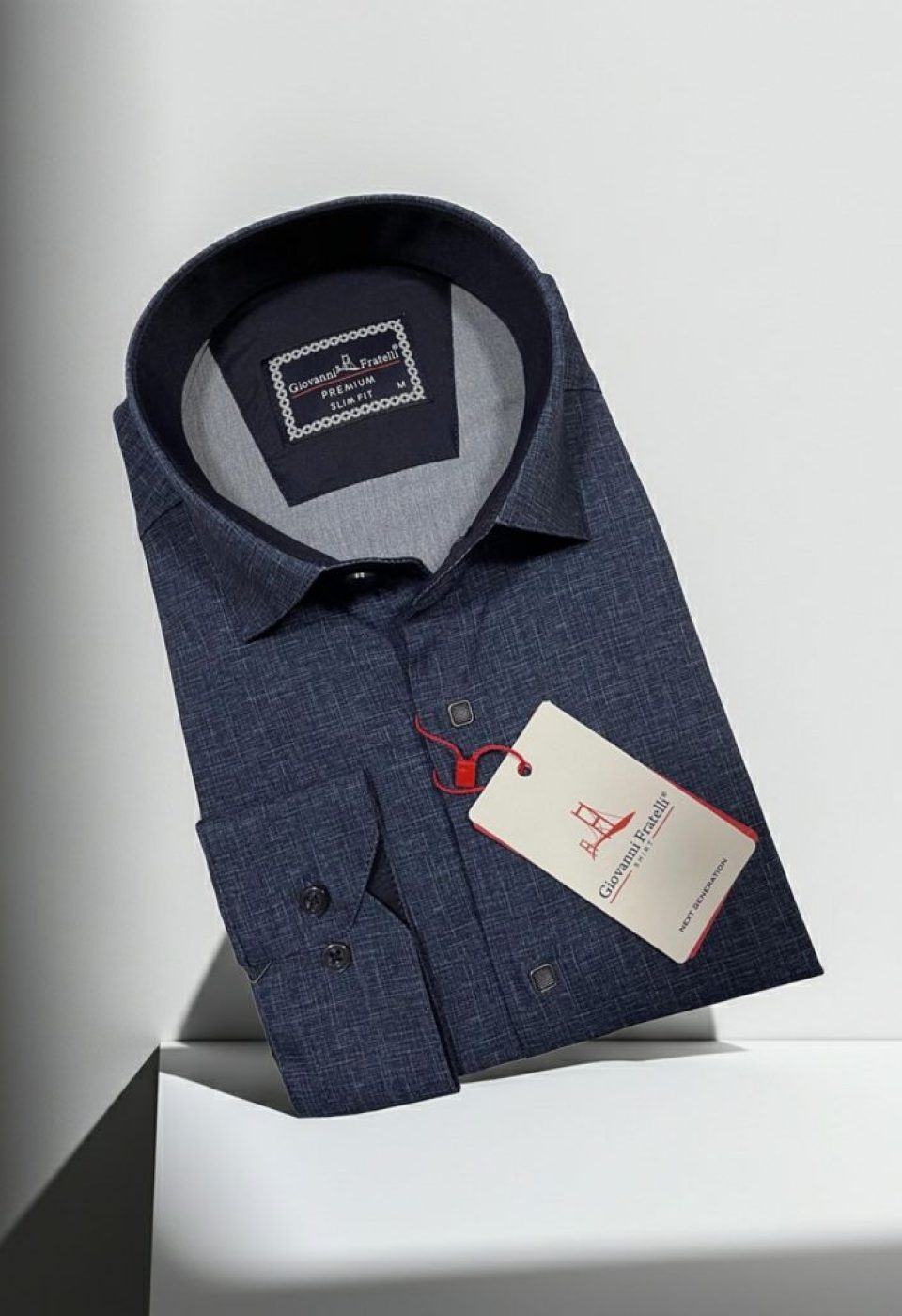 Slim Fit Uzun Kol Desenli Erkek Gömlek 3GMK314103011