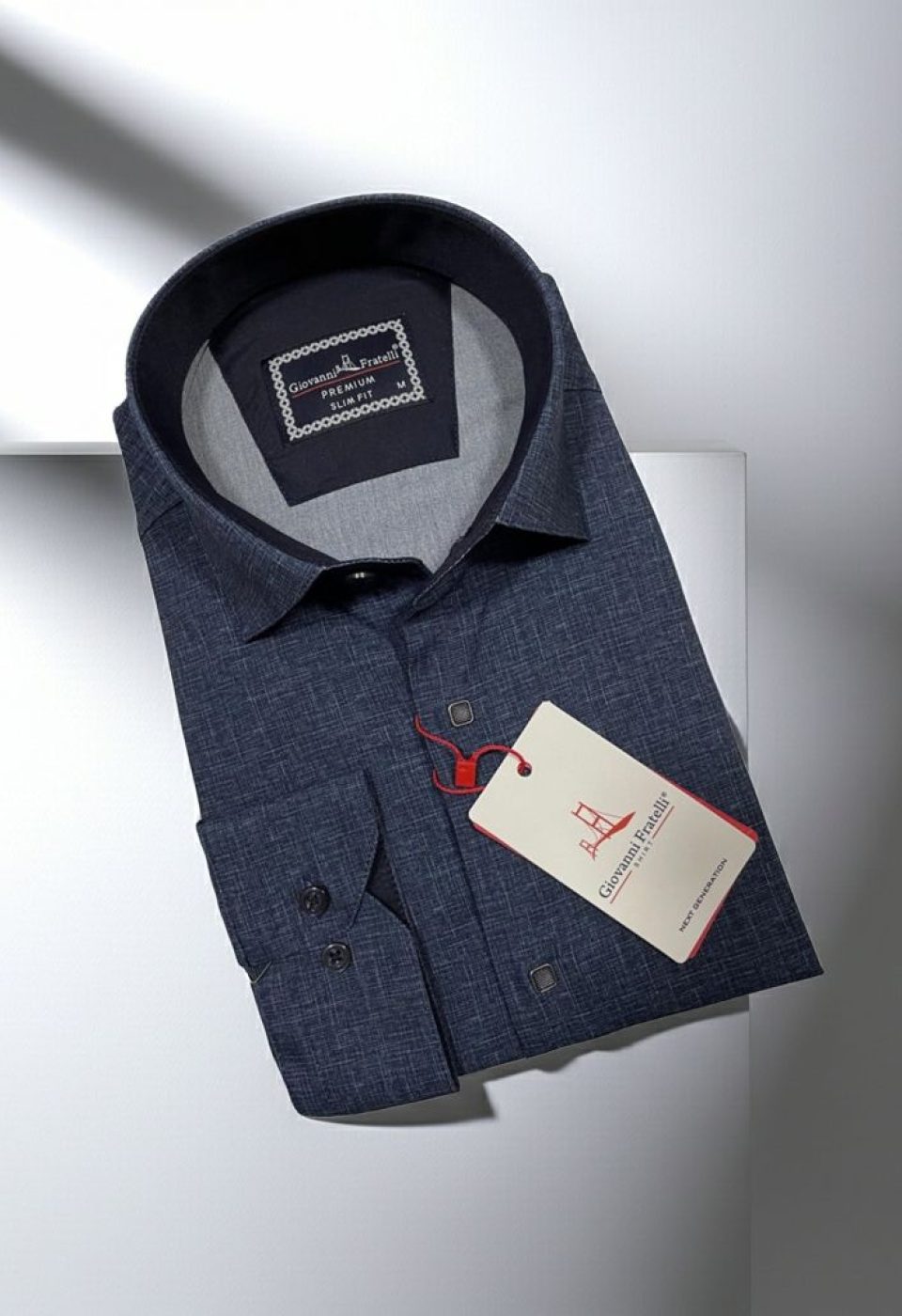 Slim Fit Uzun Kol Desenli Erkek Gömlek 3GMK314103011