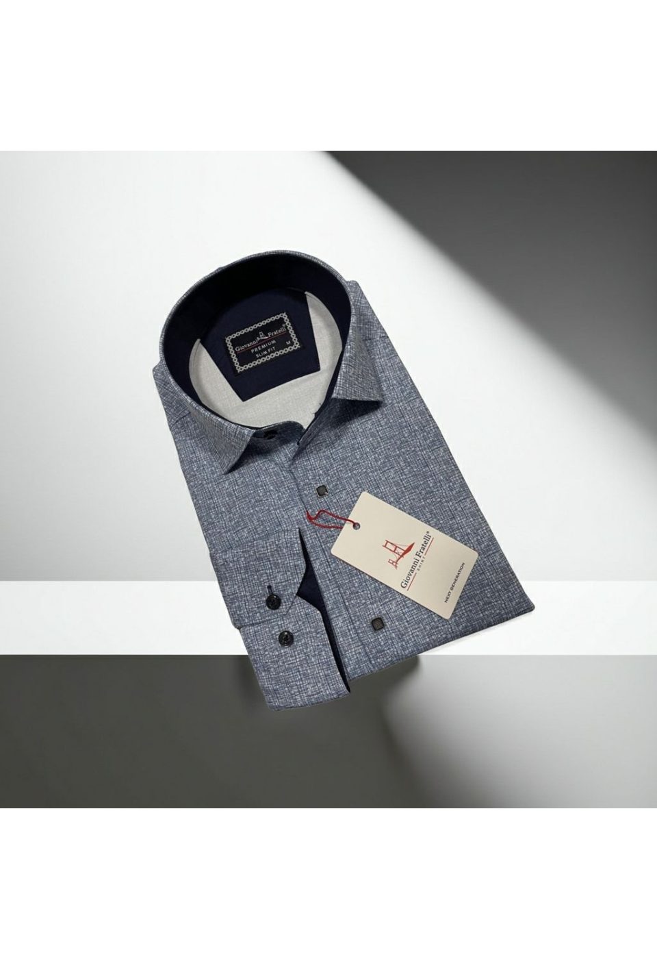 Slim Fit Uzun Kol Desenli Erkek Gömlek 3GMK314103012 - Giovanni Fratelli