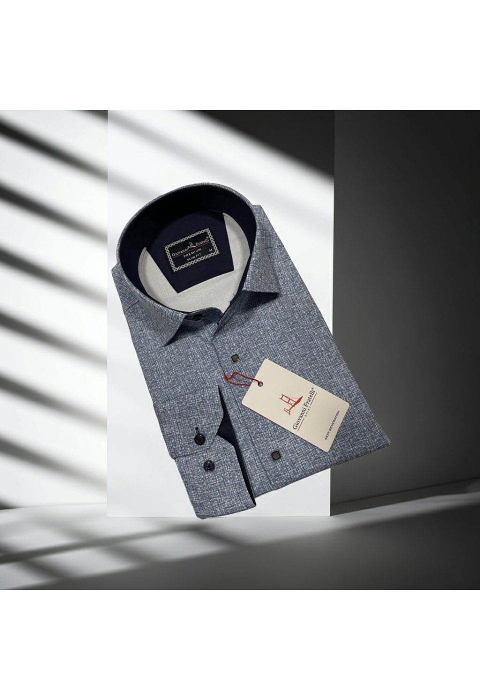 Slim Fit Uzun Kol Desenli Erkek Gömlek 3GMK314103012 - Giovanni Fratelli