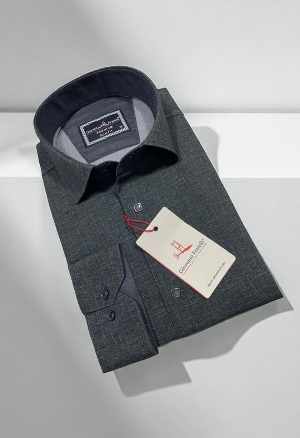 Slim Fit Uzun Kol Desenli Erkek Gömlek 3GMK314103015