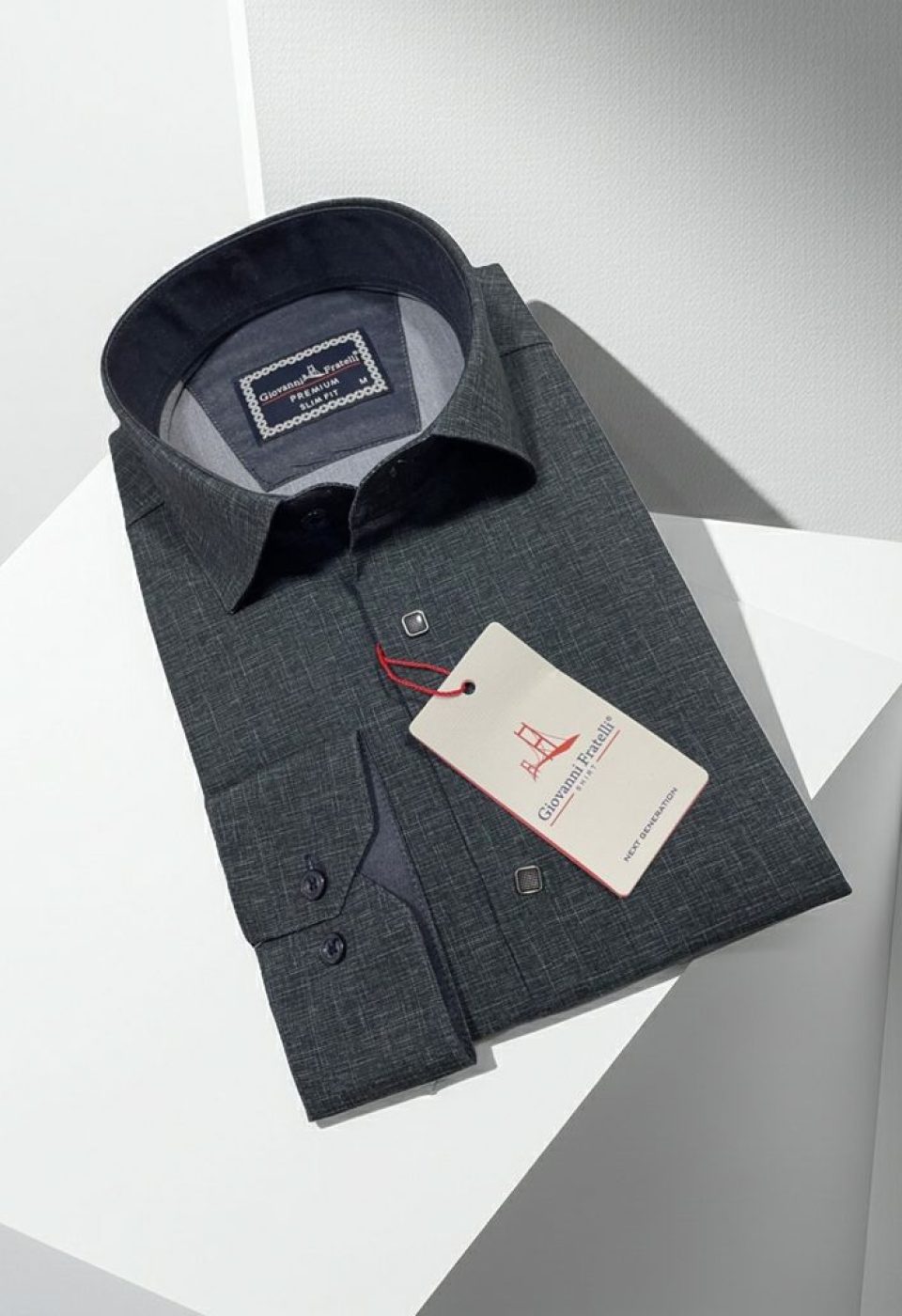 Slim Fit Uzun Kol Desenli Erkek Gömlek 3GMK314103015