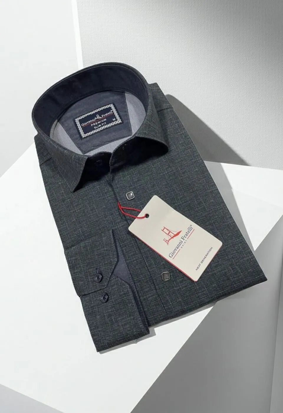 Slim Fit Uzun Kol Desenli Erkek Gömlek 3GMK314103015