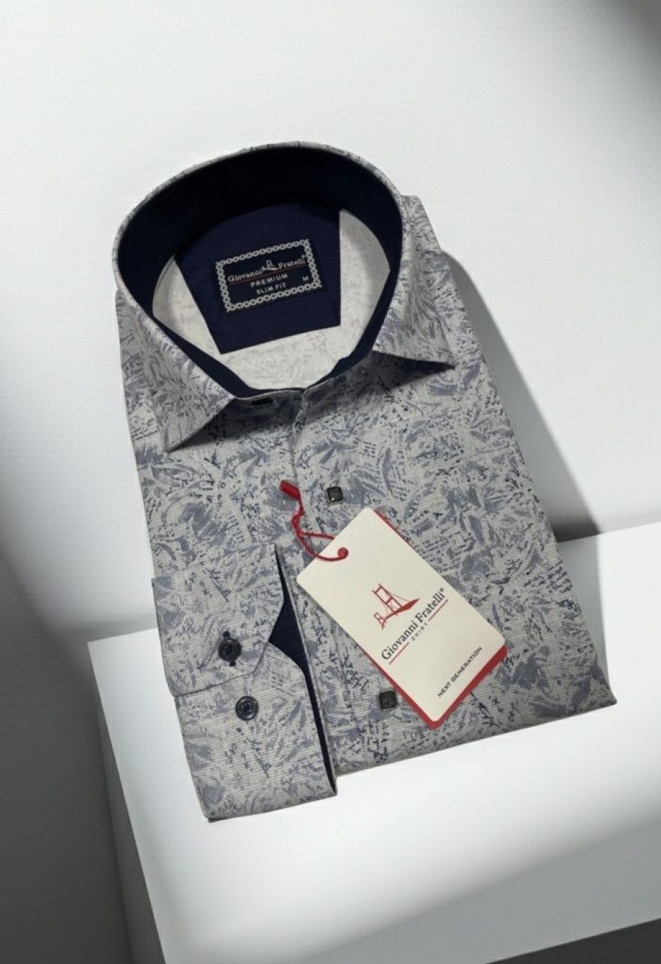 Slim Fit Uzun Kol Desenli Erkek Gömlek 3GMK314104001