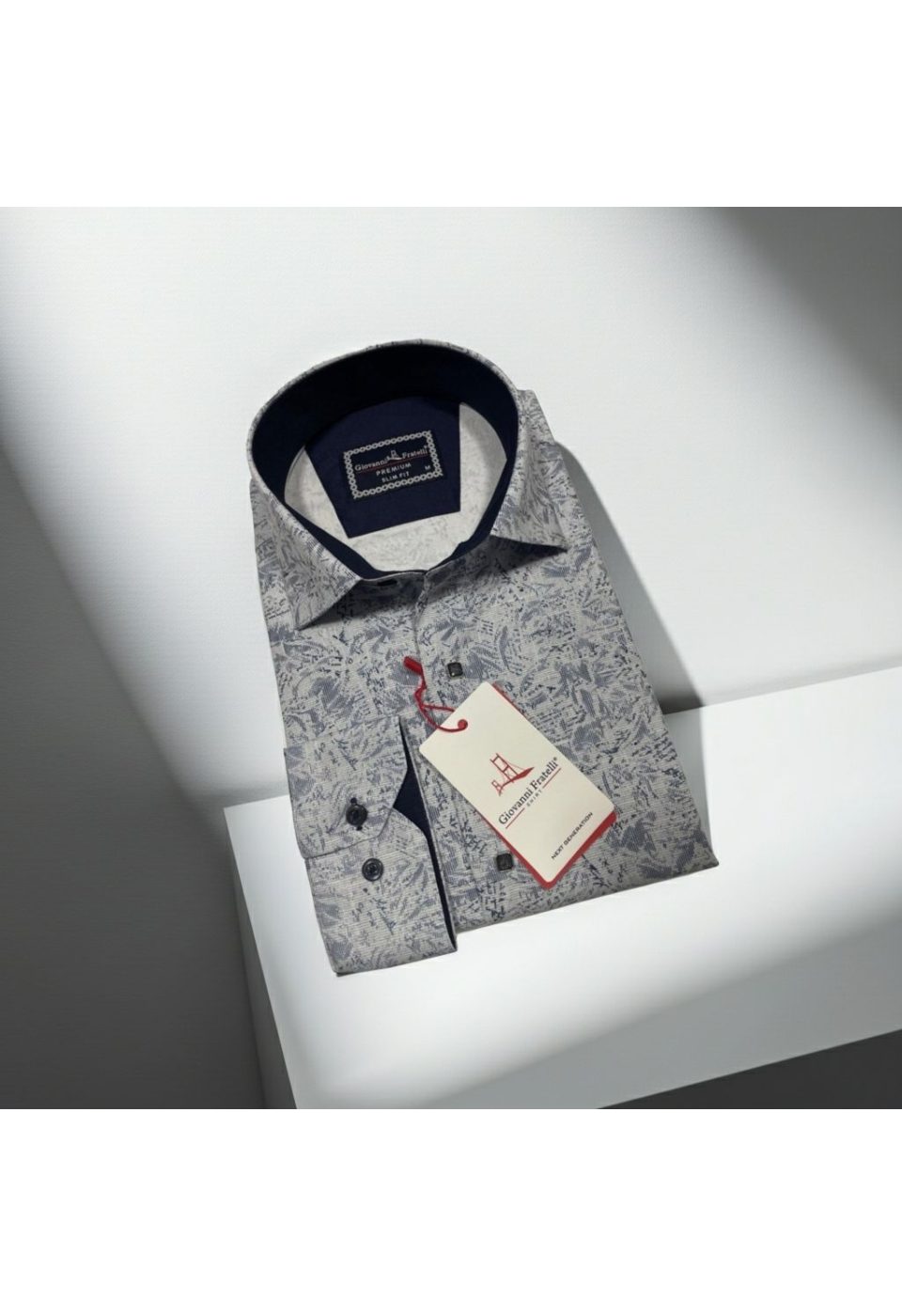 Slim Fit Uzun Kol Desenli Erkek Gömlek 3GMK314104001 - Giovanni Fratelli