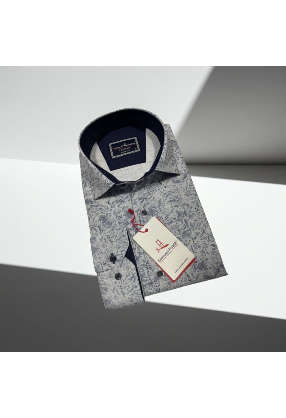 Slim Fit Uzun Kol Desenli Erkek Gömlek 3GMK314104001 - Giovanni Fratelli