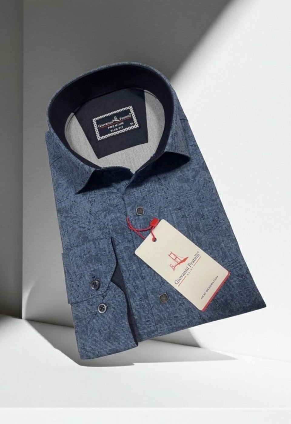 Slim Fit Uzun Kol Desenli Erkek Gömlek 3GMK314104002