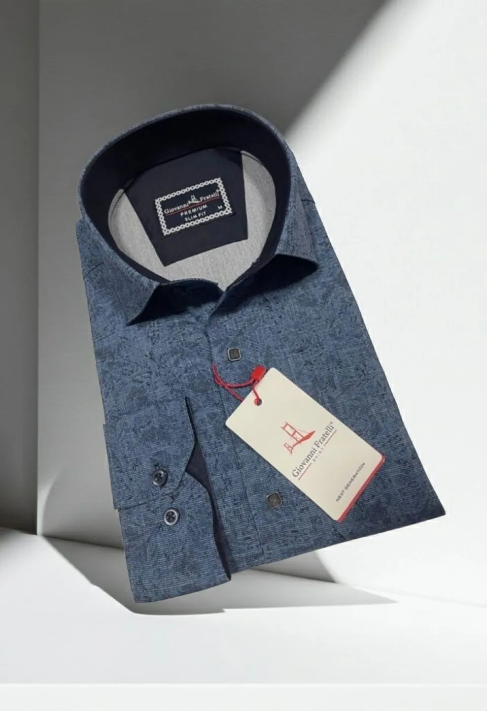 Slim Fit Uzun Kol Desenli Erkek Gömlek 3GMK314104002