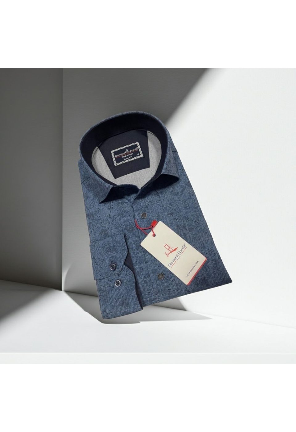 Slim Fit Uzun Kol Desenli Erkek Gömlek 3GMK314104002 - Giovanni Fratelli