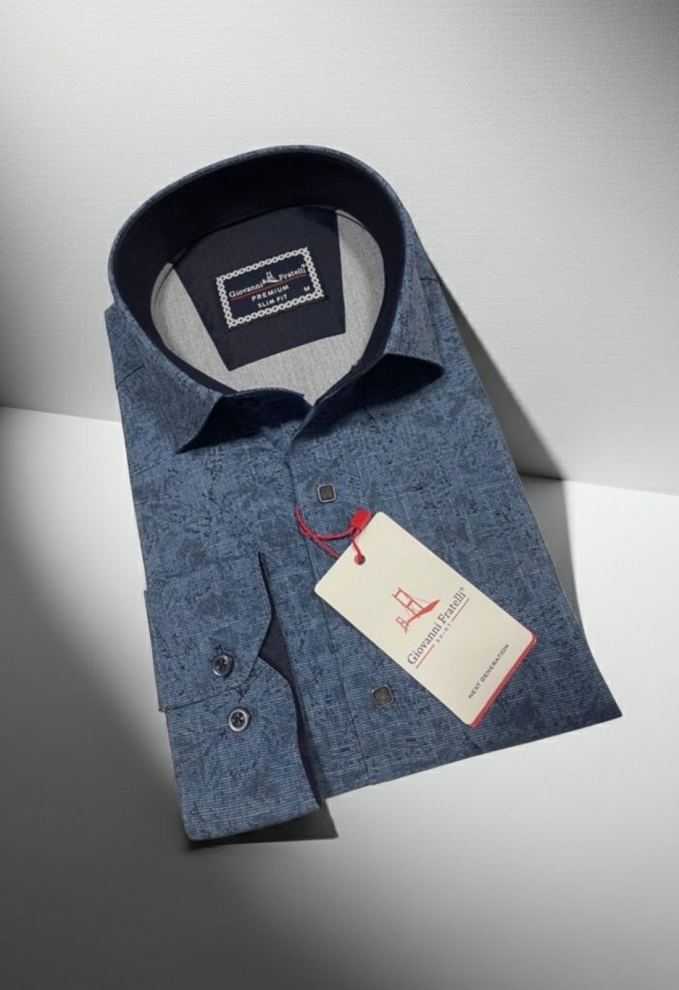 Slim Fit Uzun Kol Desenli Erkek Gömlek 3GMK314104002