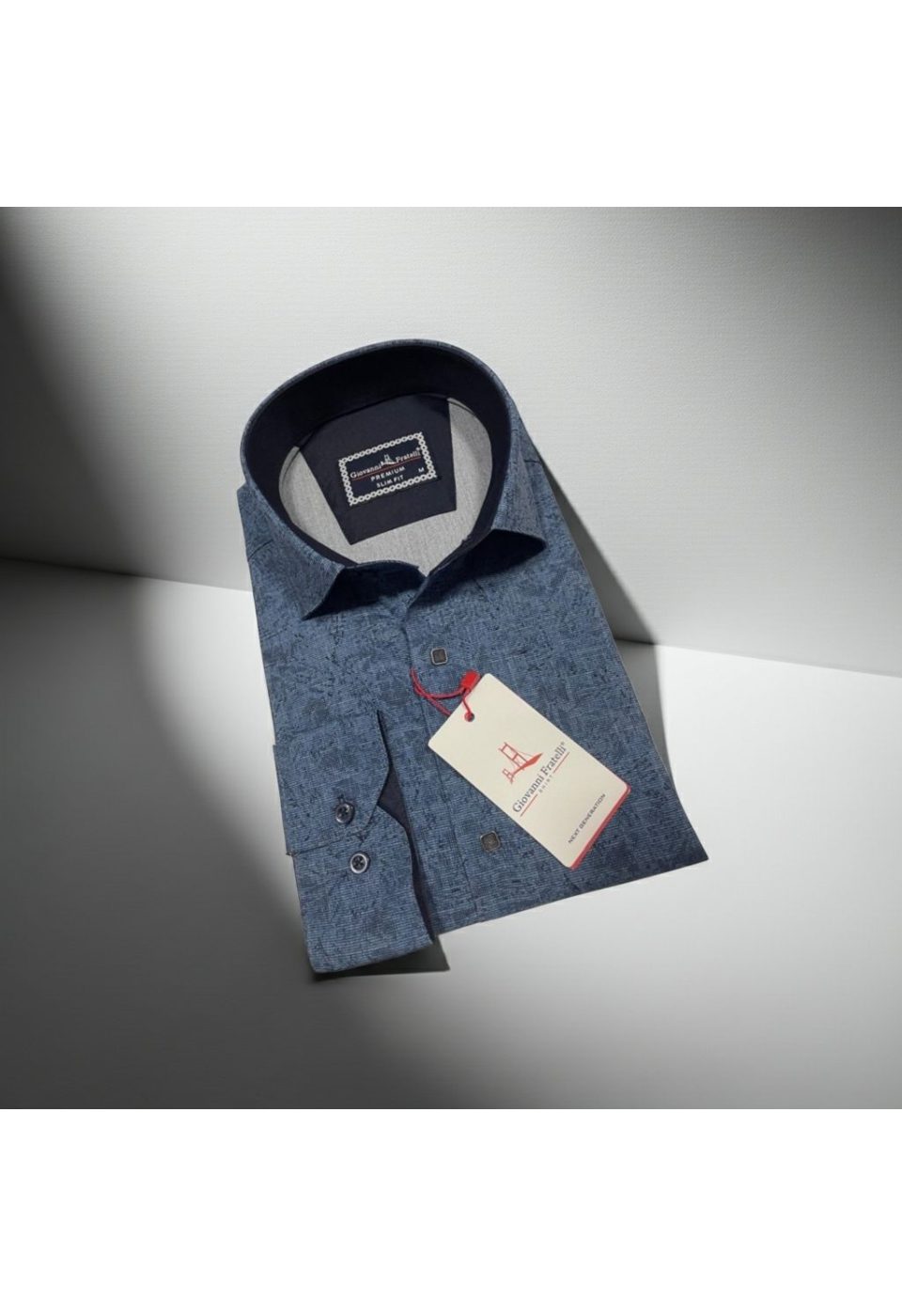 Slim Fit Uzun Kol Desenli Erkek Gömlek 3GMK314104002 - Giovanni Fratelli