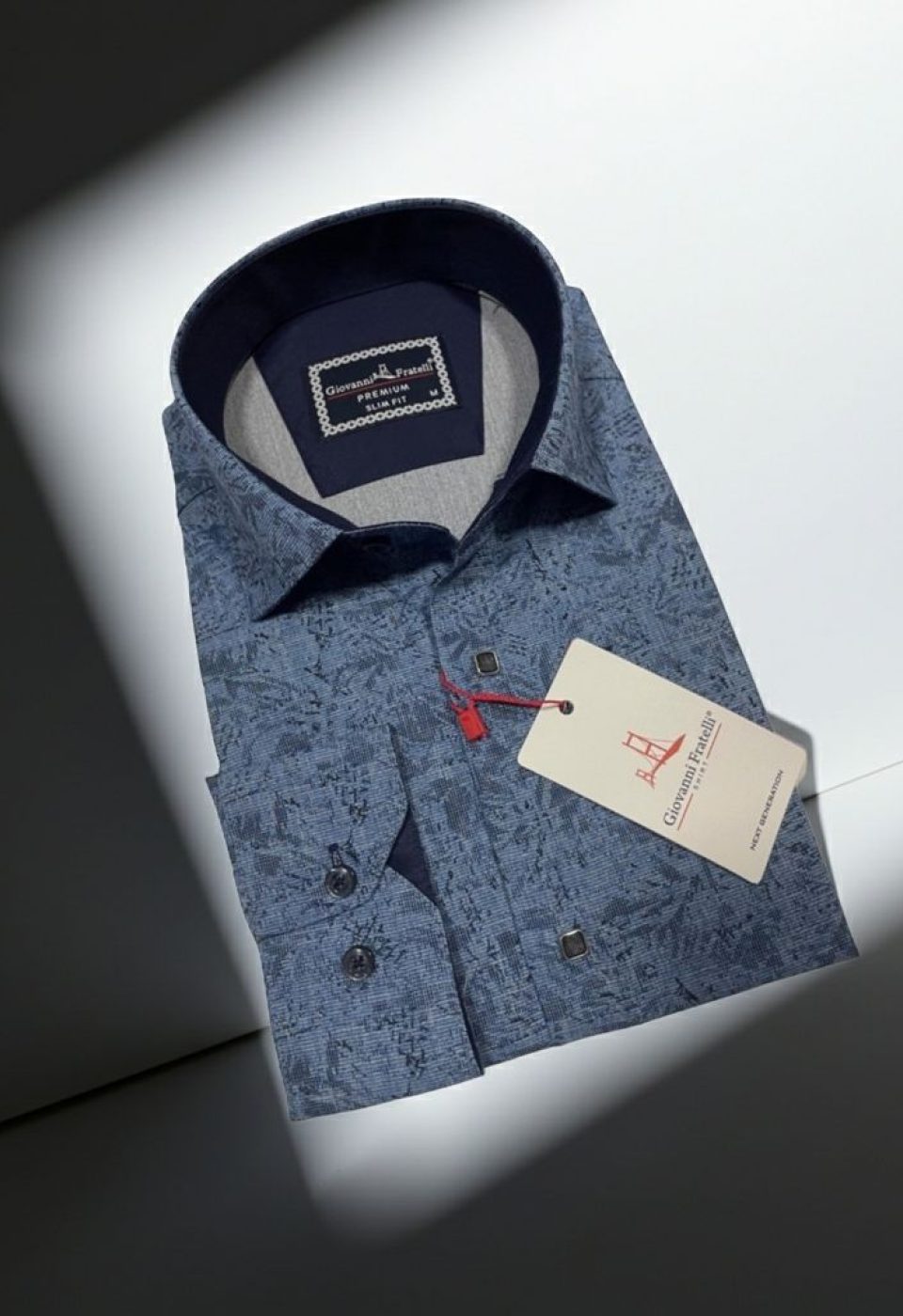 Slim Fit Uzun Kol Desenli Erkek Gömlek 3GMK314104004