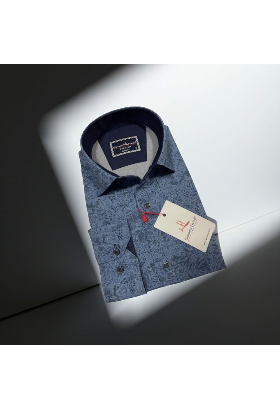 Slim Fit Uzun Kol Desenli Erkek Gömlek 3GMK314104004 - Giovanni Fratelli