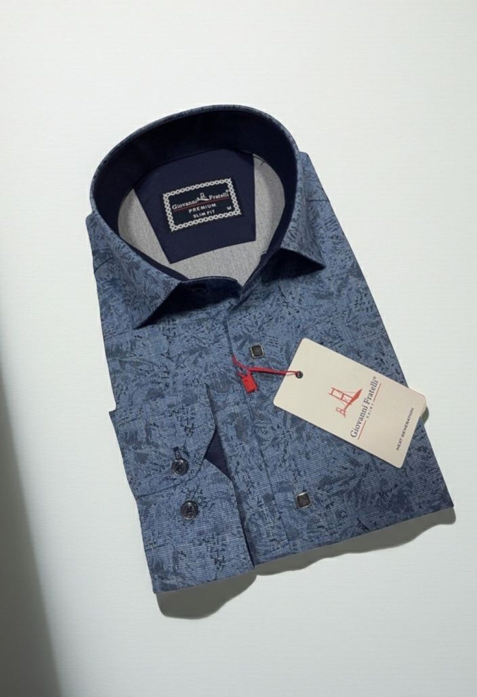 Slim Fit Uzun Kol Desenli Erkek Gömlek 3GMK314104004