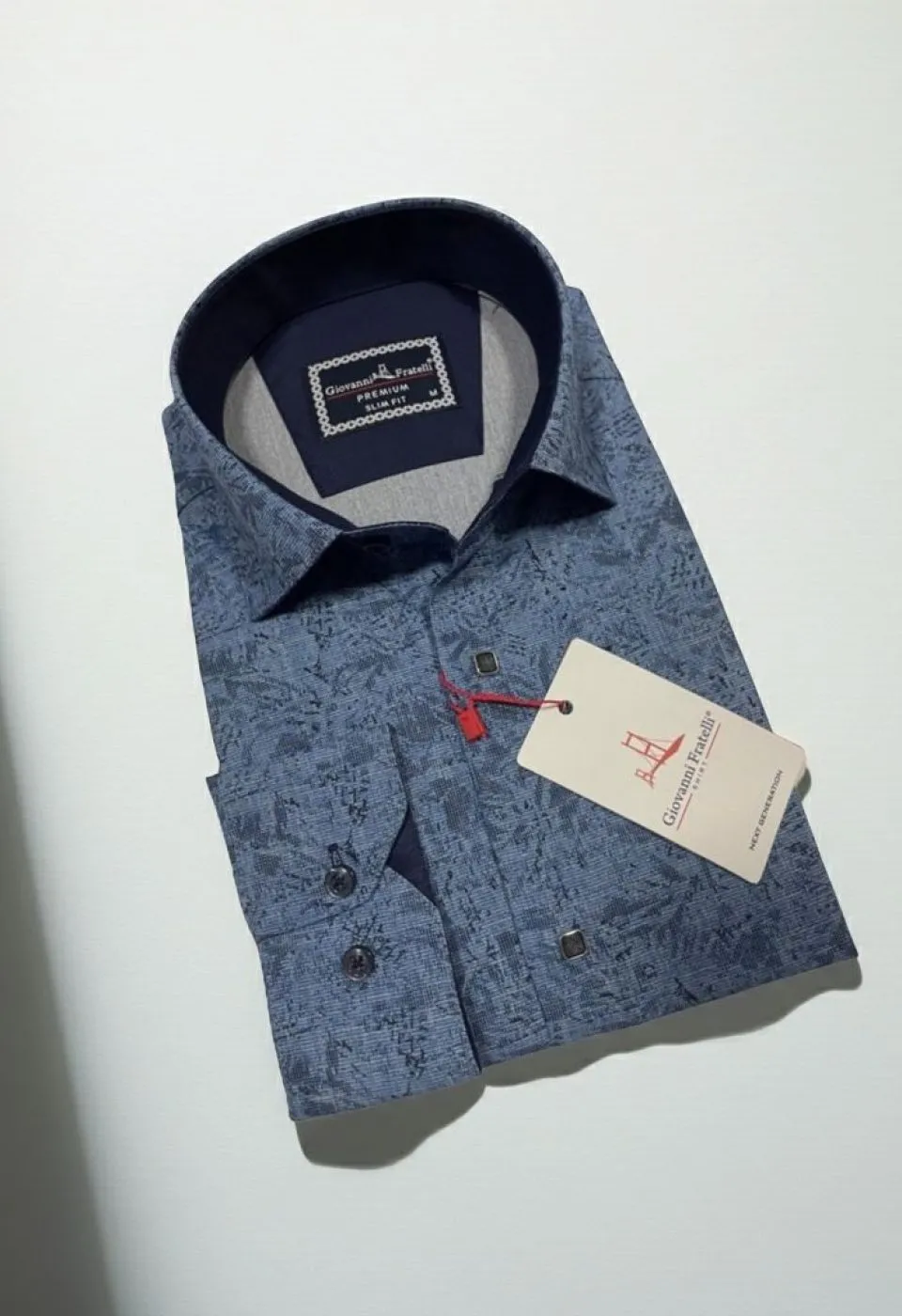 Slim Fit Uzun Kol Desenli Erkek Gömlek 3GMK314104004