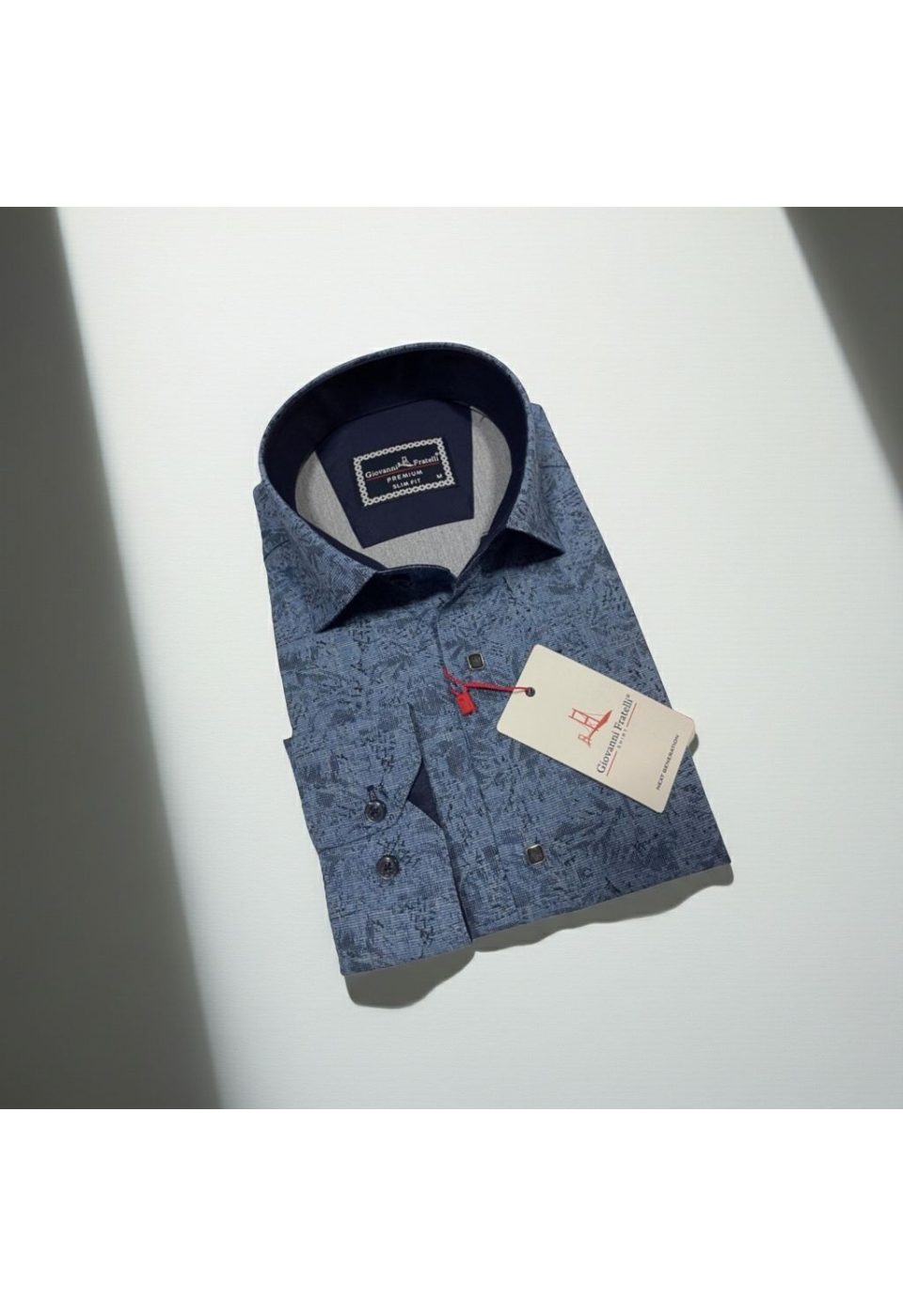 Slim Fit Uzun Kol Desenli Erkek Gömlek 3GMK314104004 - Giovanni Fratelli