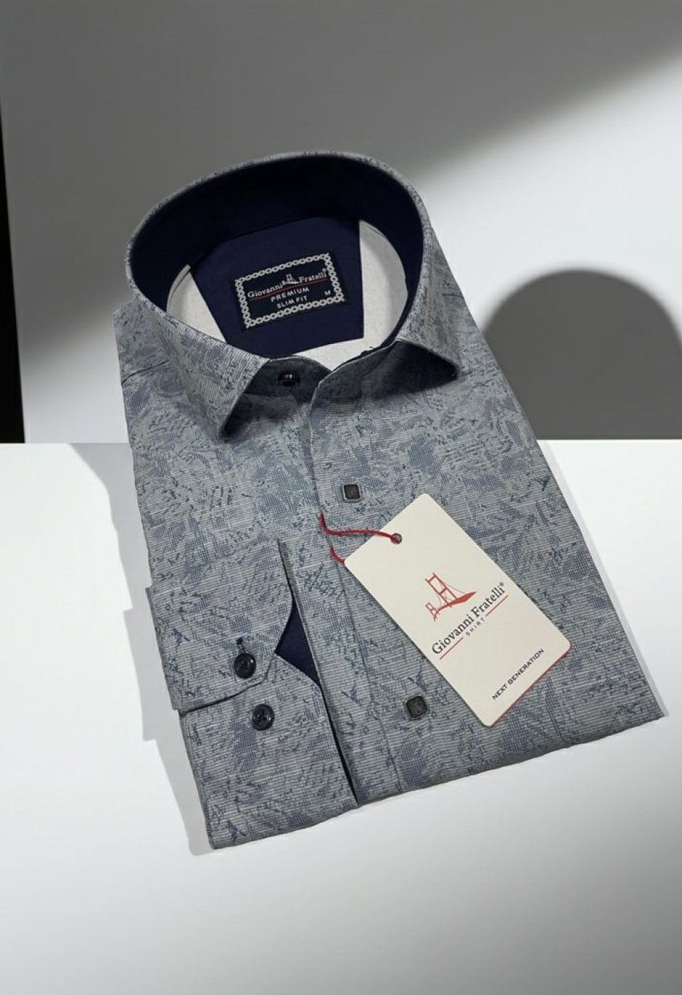 Slim Fit Uzun Kol Desenli Erkek Gömlek 3GMK314104005