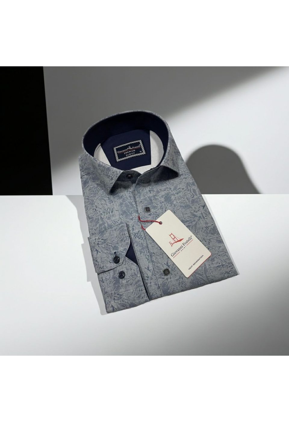 Slim Fit Uzun Kol Desenli Erkek Gömlek 3GMK314104005 - Giovanni Fratelli