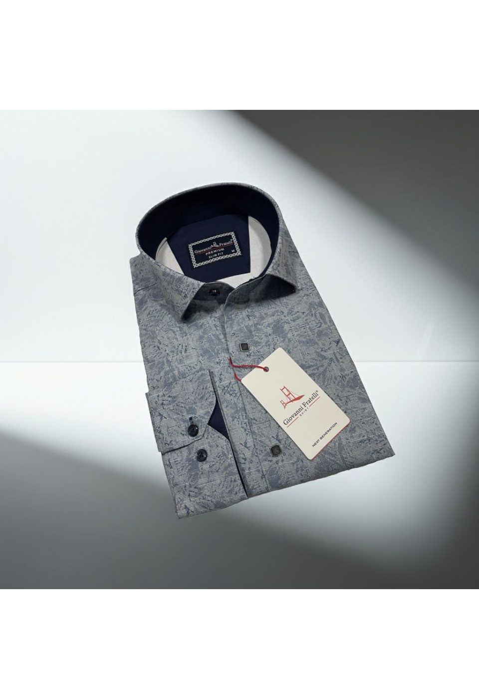 Slim Fit Uzun Kol Desenli Erkek Gömlek 3GMK314104005 - Giovanni Fratelli