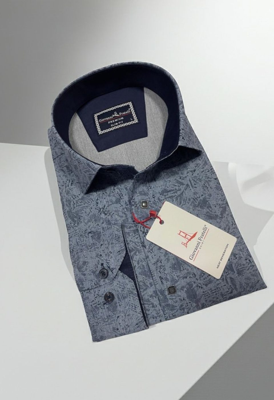 Slim Fit Uzun Kol Desenli Erkek Gömlek 3GMK314104007