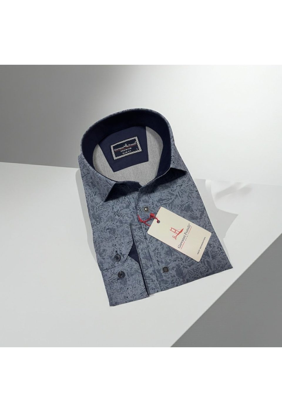 Slim Fit Uzun Kol Desenli Erkek Gömlek 3GMK314104007 - Giovanni Fratelli