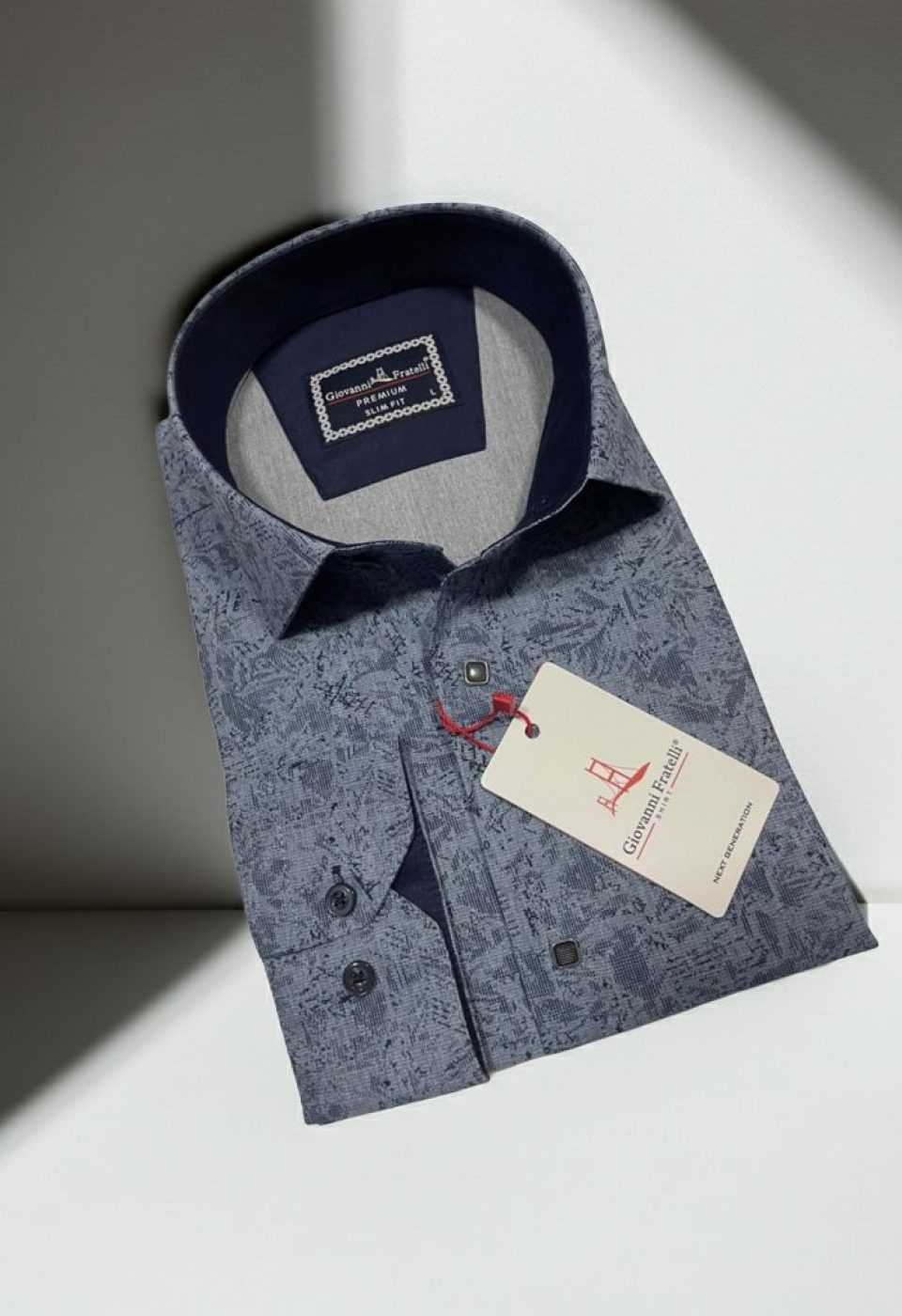 Slim Fit Uzun Kol Desenli Erkek Gömlek 3GMK314104007 - Giovanni Fratelli