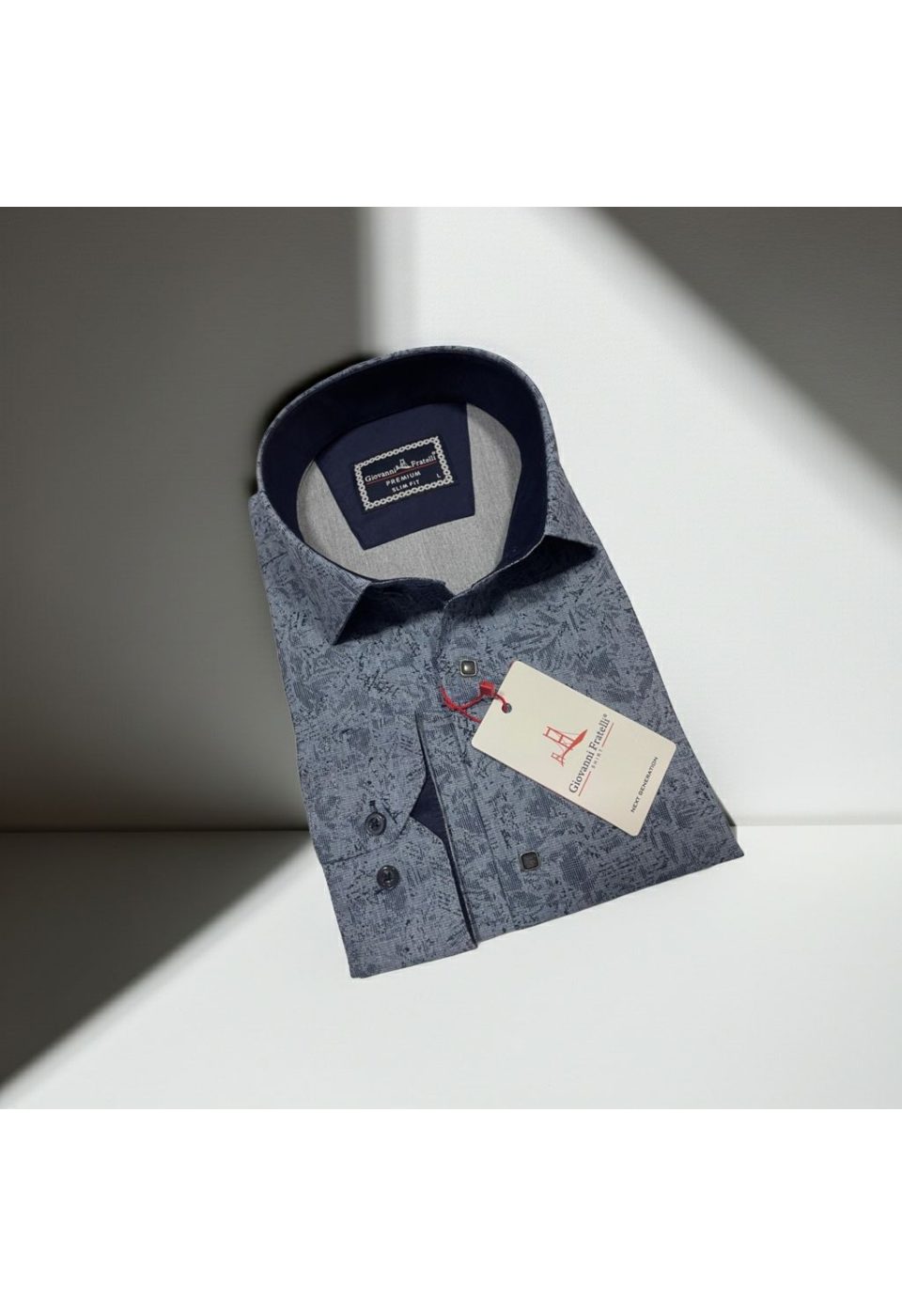 Slim Fit Uzun Kol Desenli Erkek Gömlek 3GMK314104007 - Giovanni Fratelli