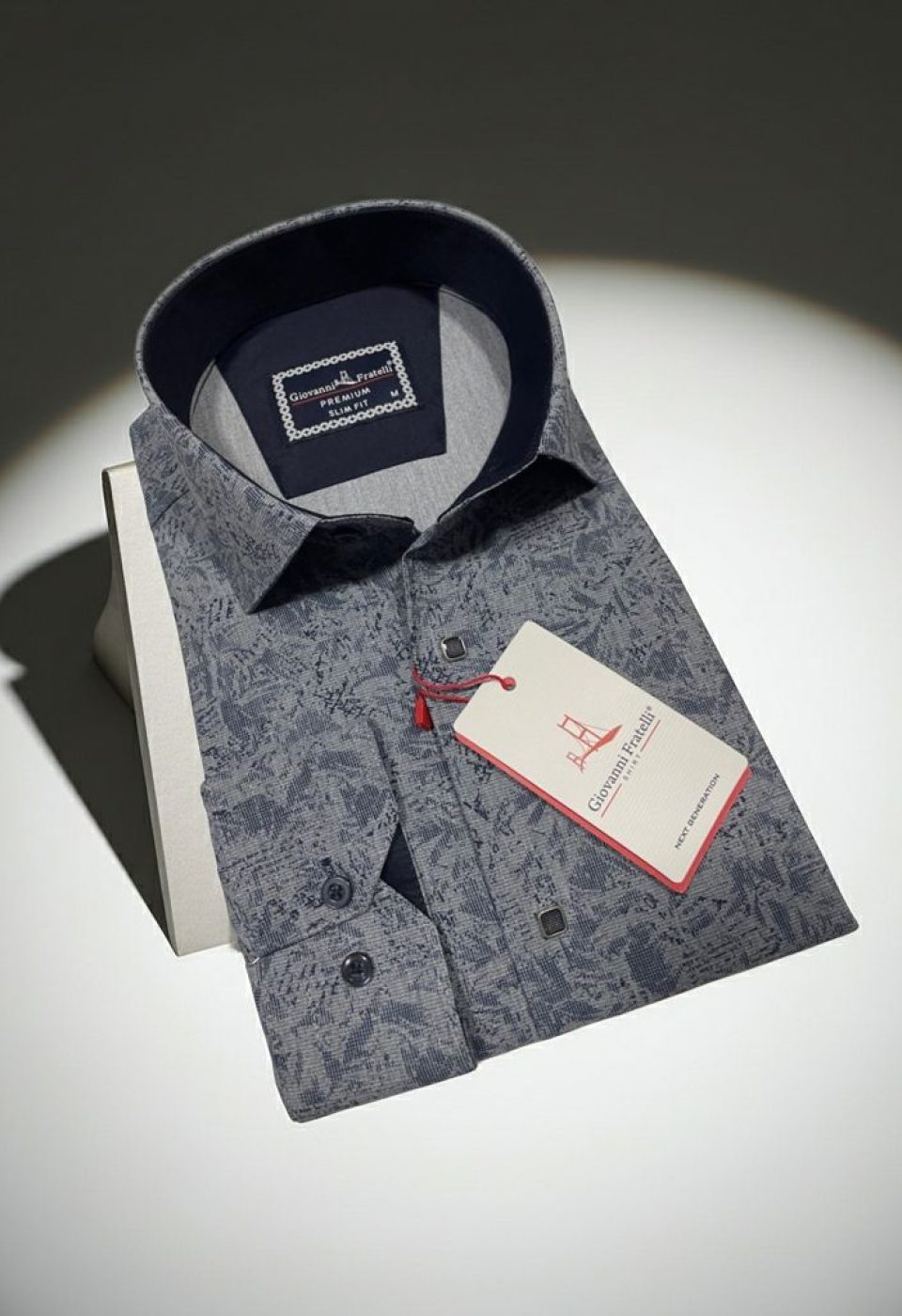 Slim Fit Uzun Kol Desenli Erkek Gömlek 3GMK314104008