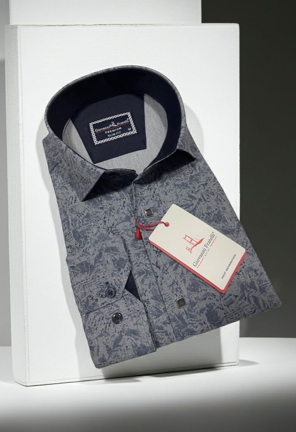 Slim Fit Uzun Kol Desenli Erkek Gömlek 3GMK314104008