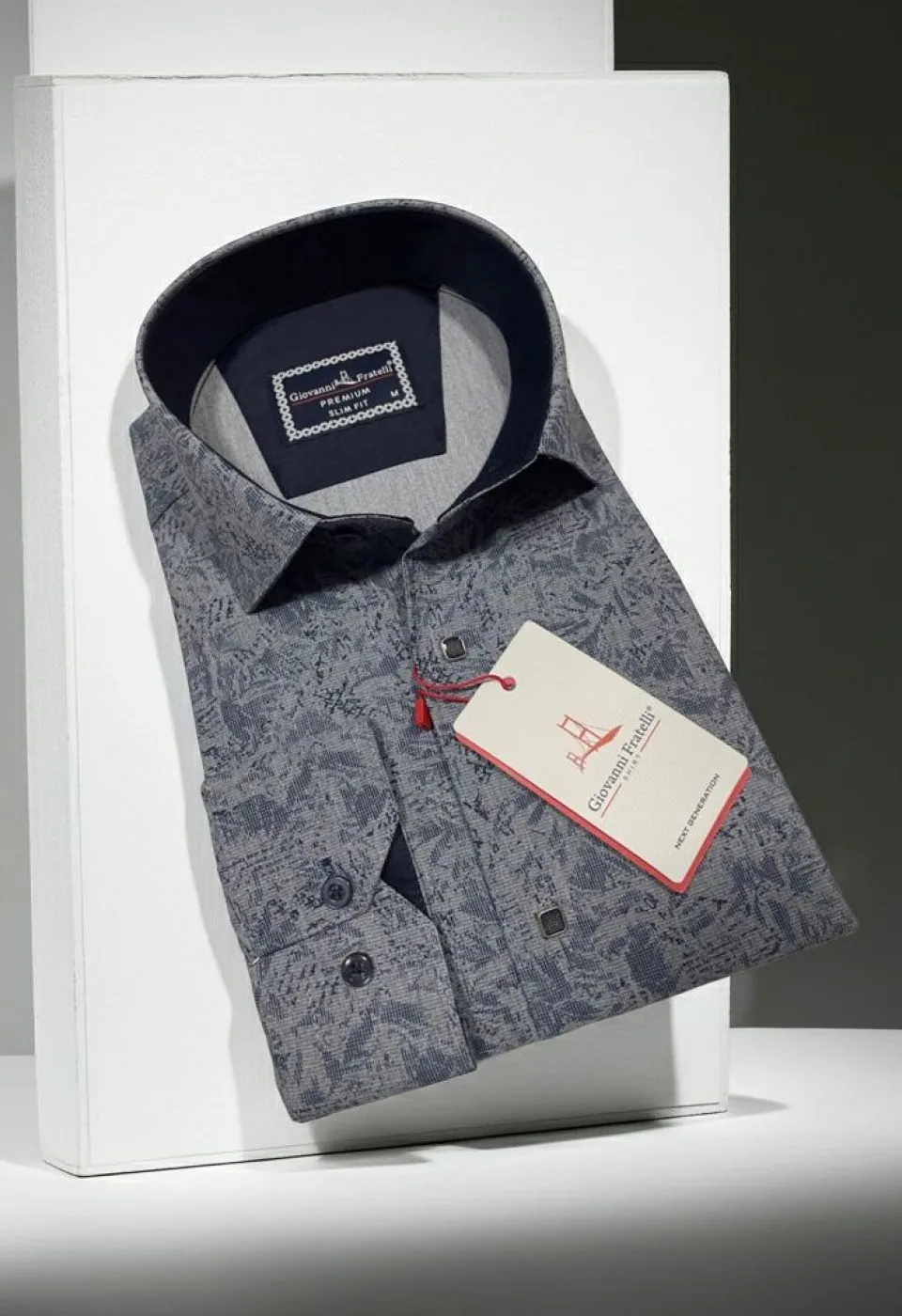 Slim Fit Uzun Kol Desenli Erkek Gömlek 3GMK314104008