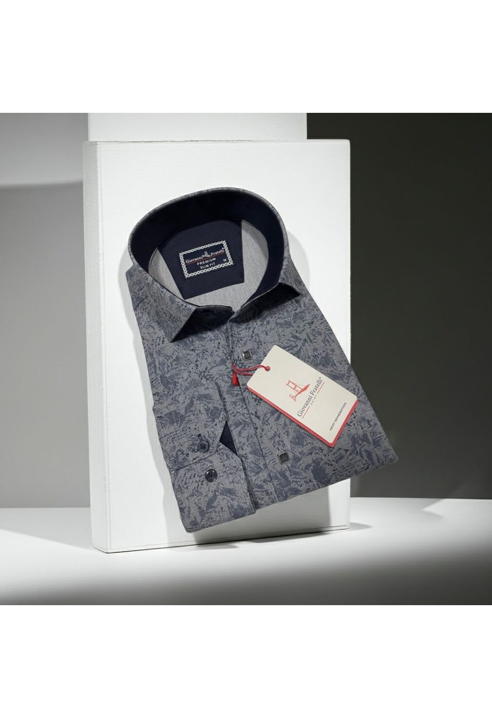 Slim Fit Uzun Kol Desenli Erkek Gömlek 3GMK314104008 - Giovanni Fratelli