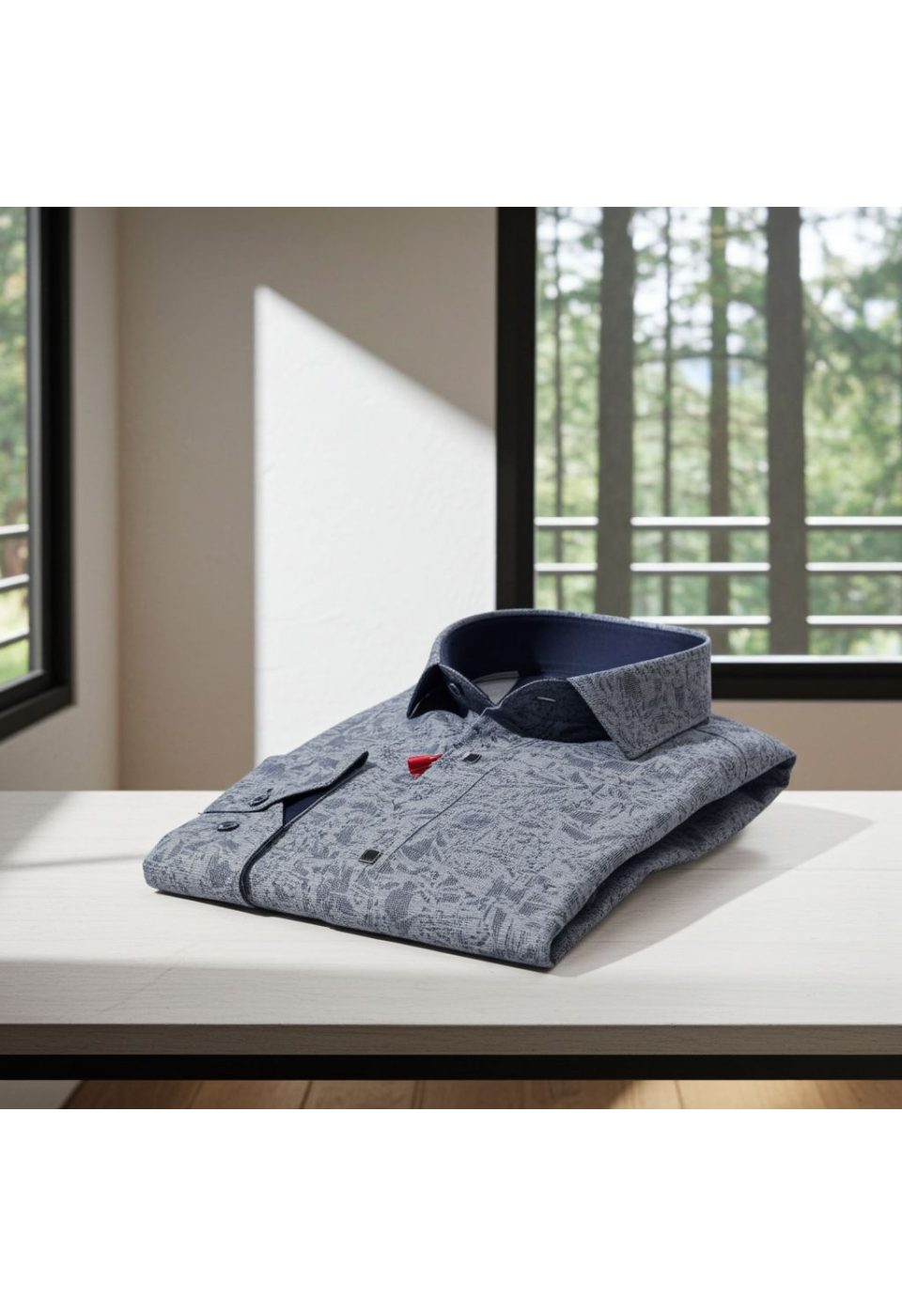 Slim Fit Uzun Kol Desenli Erkek Gömlek 3GMK314104008 - Giovanni Fratelli
