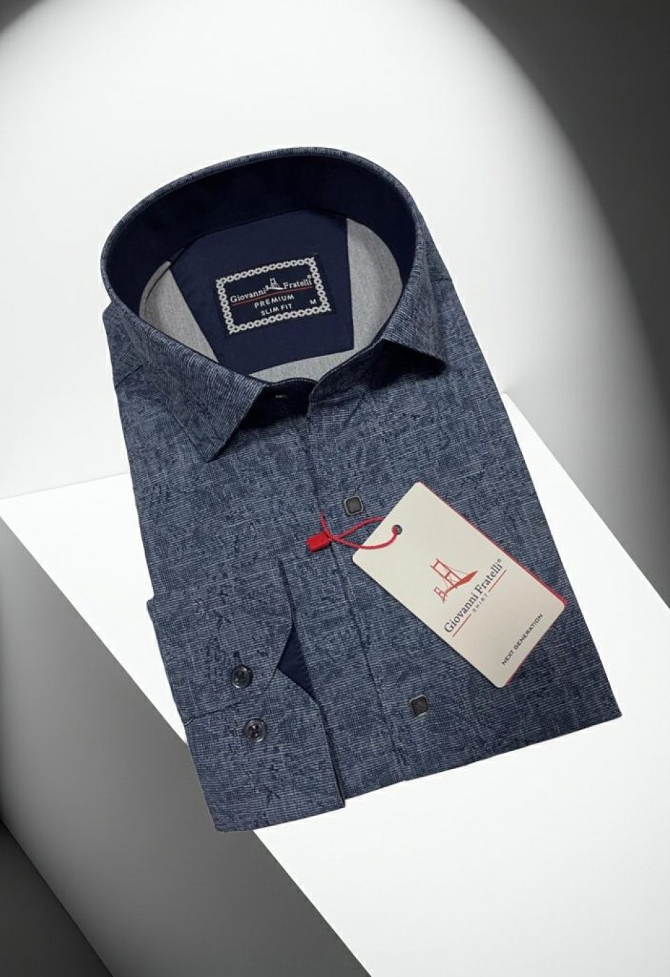 Slim Fit Uzun Kol Desenli Erkek Gömlek 3GMK314104010