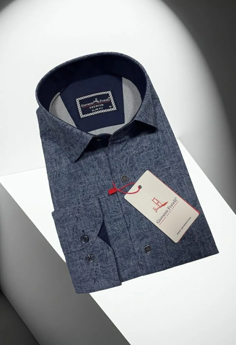 Slim Fit Uzun Kol Desenli Erkek Gömlek 3GMK314104010