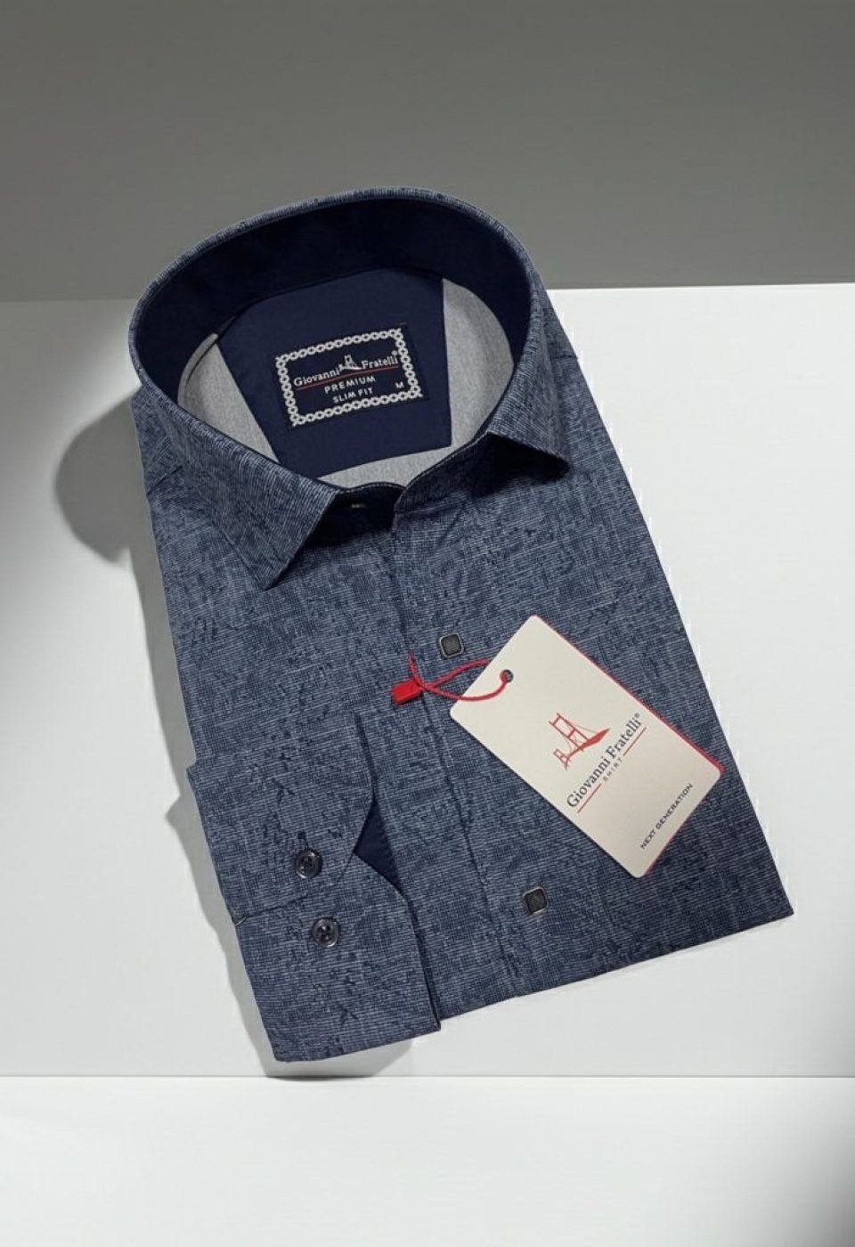 Slim Fit Uzun Kol Desenli Erkek Gömlek 3GMK314104010