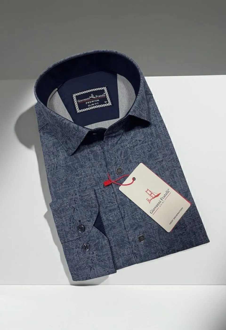 Slim Fit Uzun Kol Desenli Erkek Gömlek 3GMK314104010