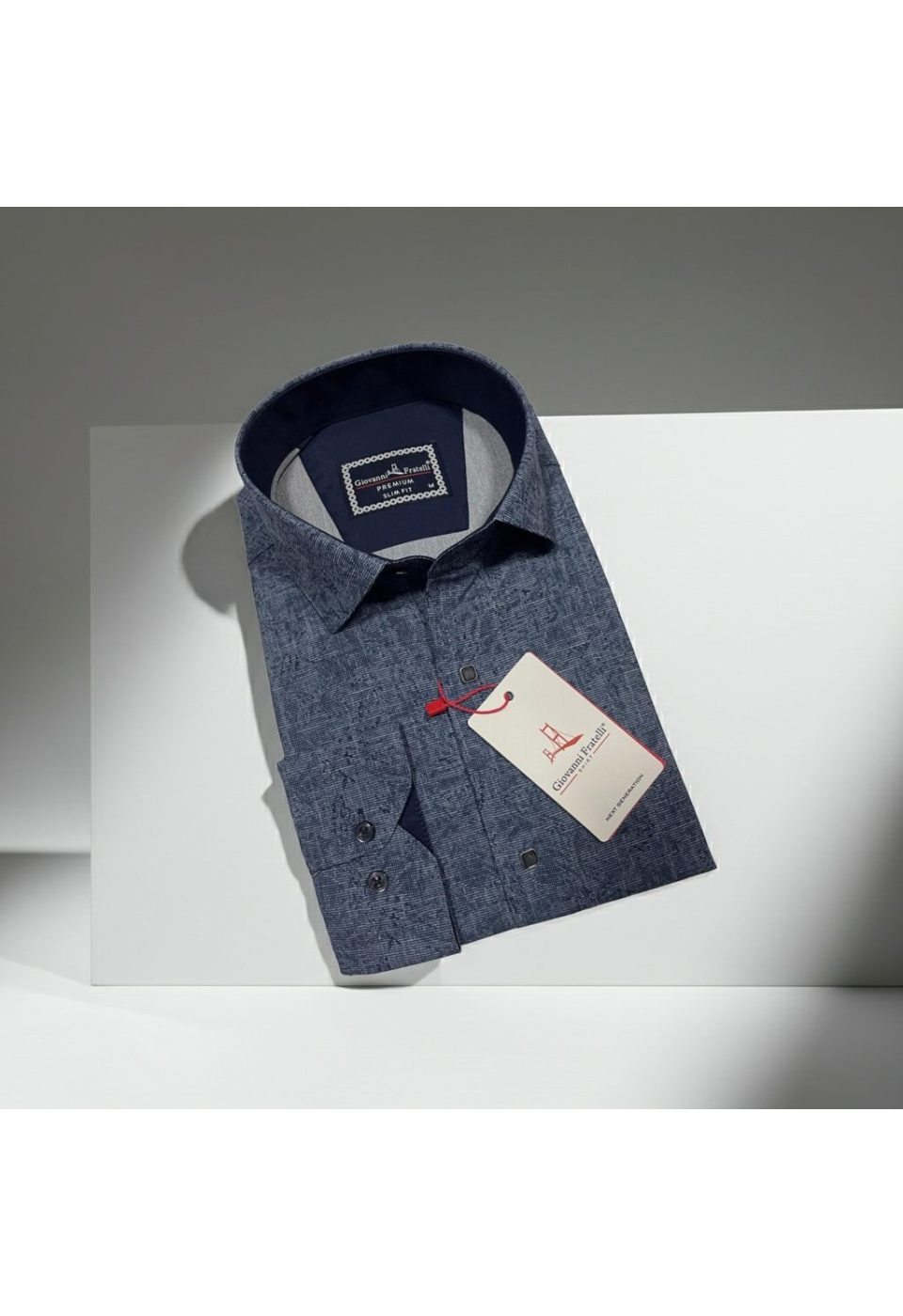 Slim Fit Uzun Kol Desenli Erkek Gömlek 3GMK314104010 - Giovanni Fratelli