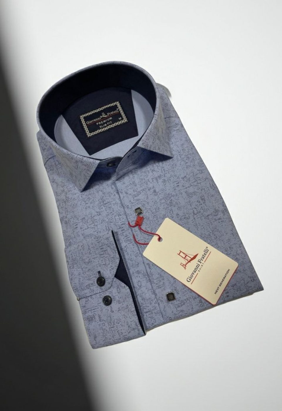 Slim Fit Uzun Kol Desenli Erkek Gömlek 3GMK314105003
