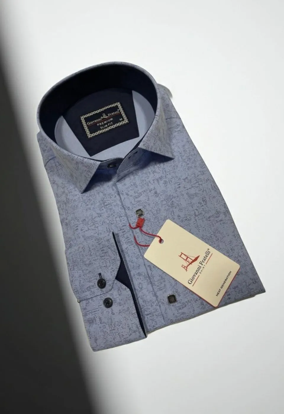 Slim Fit Uzun Kol Desenli Erkek Gömlek 3GMK314105003