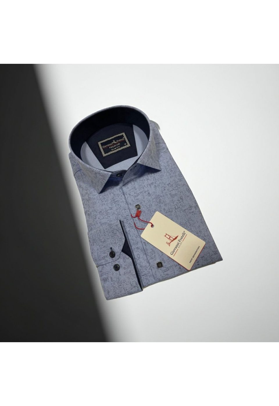 Slim Fit Uzun Kol Desenli Erkek Gömlek 3GMK314105003 - Giovanni Fratelli