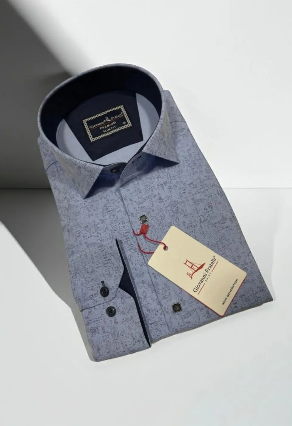 Slim Fit Uzun Kol Desenli Erkek Gömlek 3GMK314105003
