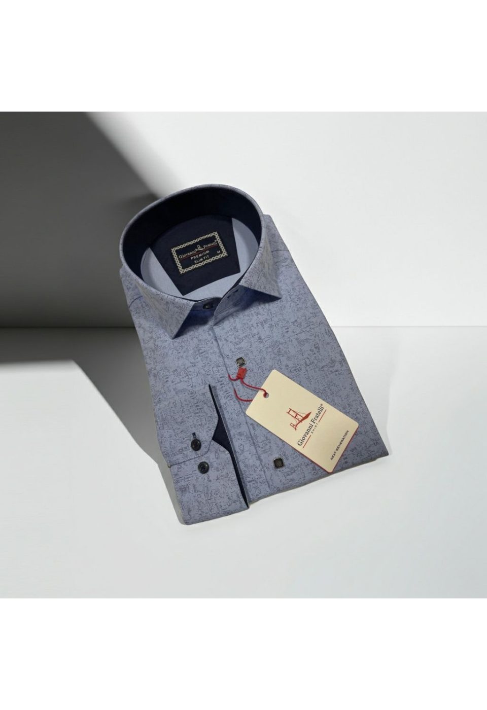 Slim Fit Uzun Kol Desenli Erkek Gömlek 3GMK314105003 - Giovanni Fratelli