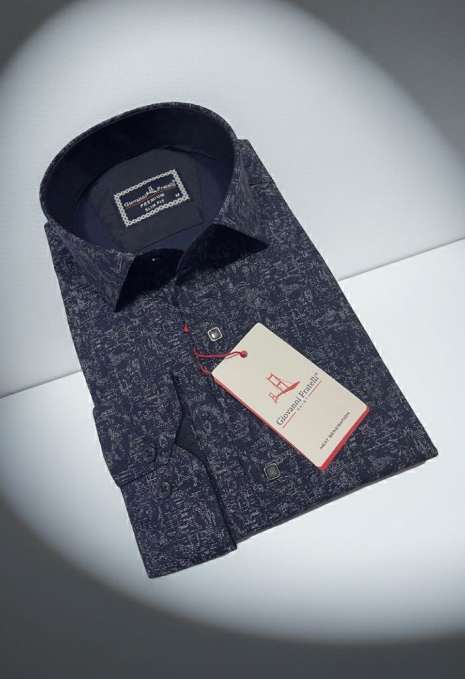 Slim Fit Uzun Kol Desenli Erkek Gömlek 3GMK314105004
